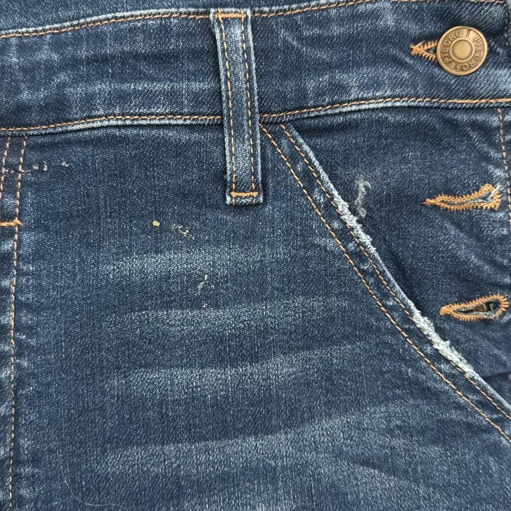 Pilcro Painters Blue Denim Cropped Overalls size 28 - Picture 10 of 10